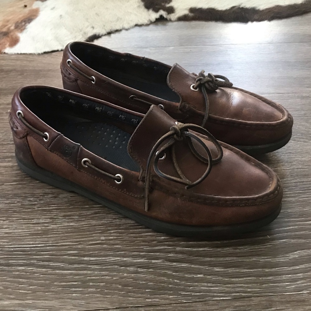 TIMBERLAND BOAT SHOES BROWN MAHOGANY SZ 10